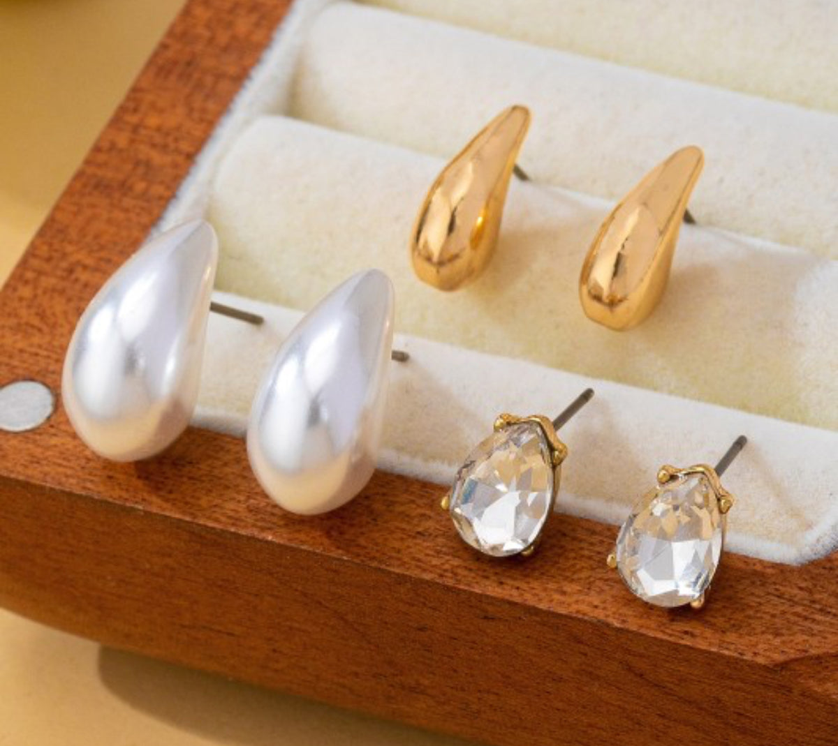 Tear Drop Trio Earrings